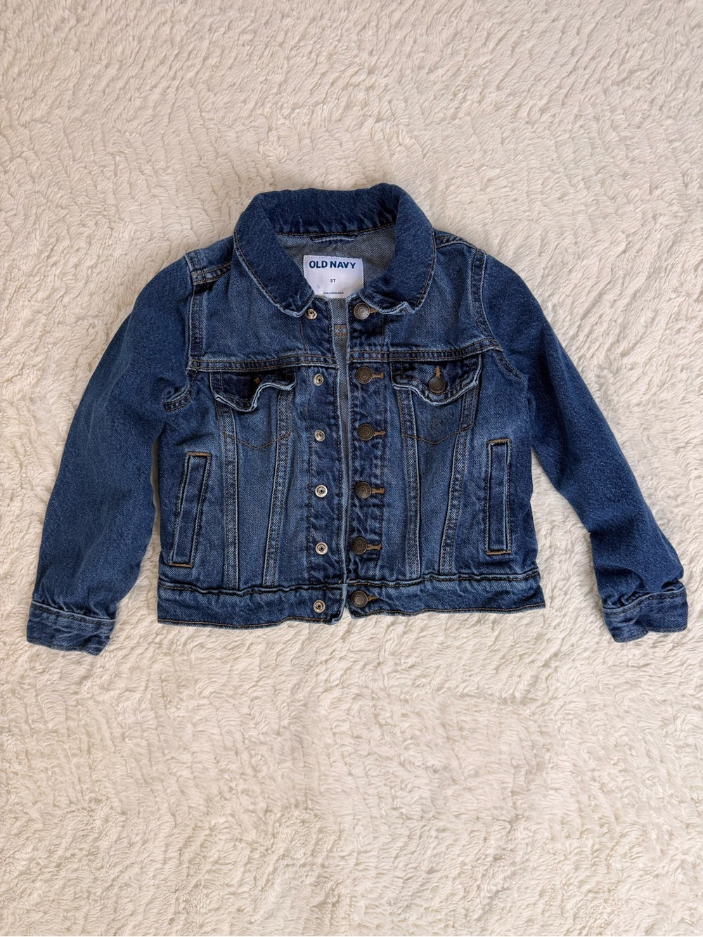 Old Navy Dark Blue Kids Denim Jacket with Button Front